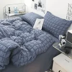 Korean Style Minimalist Lace Bedding Set – Ultra Soft 3/4 Piece Comforter Set for Dorm or Home - Image 8