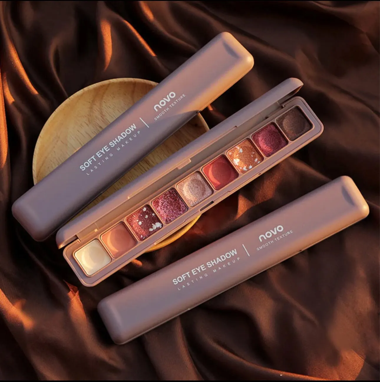 IMG_7354 NOVO eye shadow palette makeup-free waterproof earth-color pearlescent matte glitter - Image 1