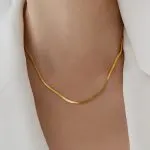 Mmalist Luxury Titanium Steel Snake Chain Necklace – Elegant Thin Plate Vintage Clavicle Jewelry for Women - Image 9