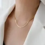 Mmalist Luxury Titanium Steel Snake Chain Necklace – Elegant Thin Plate Vintage Clavicle Jewelry for Women - Image 8