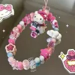 Beaded Mobile Phone Chain with Cute Heart Pendant – Original Card Machine & Backpack Lanyard - Image 2