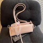 Women’s Bow Ribbon Shoulder Baguette Underarm Bag - Image 4