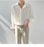 Loose Fit Wrinkle Texture Long Sleeve - Image 5