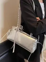 Women’s Bow Ribbon Shoulder Baguette Underarm Bag - Image 7