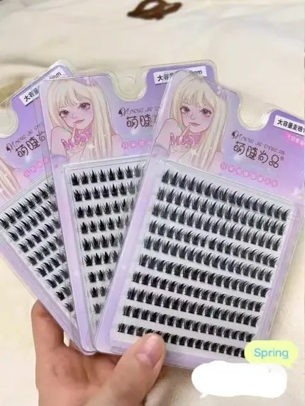 Enhance Your Gaze with Little Devil False Eyelashes - 10 Rows of Cute, Natural-Thick, Thin Stem Eyelashes for a Large Capacity Boost in Style!