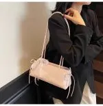 Women’s Bow Ribbon Shoulder Baguette Underarm Bag - Image 3