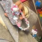 Beaded Mobile Phone Chain with Cute Heart Pendant – Original Card Machine & Backpack Lanyard - Image 3