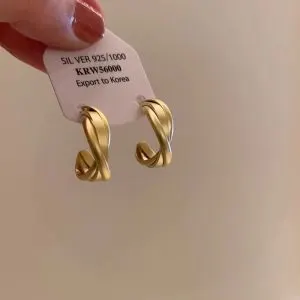 Irregular Gold Minimalist Hoop Stud Earrings