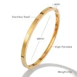 Cross-border wholesale electroplated gold female models female high-grade female non-fading jewelry ins four-leaf clover titanium steel bracelet - Image 5