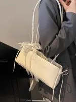 Women’s Bow Ribbon Shoulder Baguette Underarm Bag - Image 8