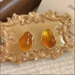High-end retro coffee-colored earrings celebrity hot style temperament earrings - Image 7