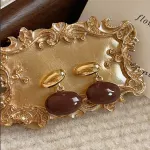 High-end retro coffee-colored earrings celebrity hot style temperament earrings - Image 8