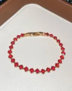 Pink Square Zircon Bracelet for Women - Image 8