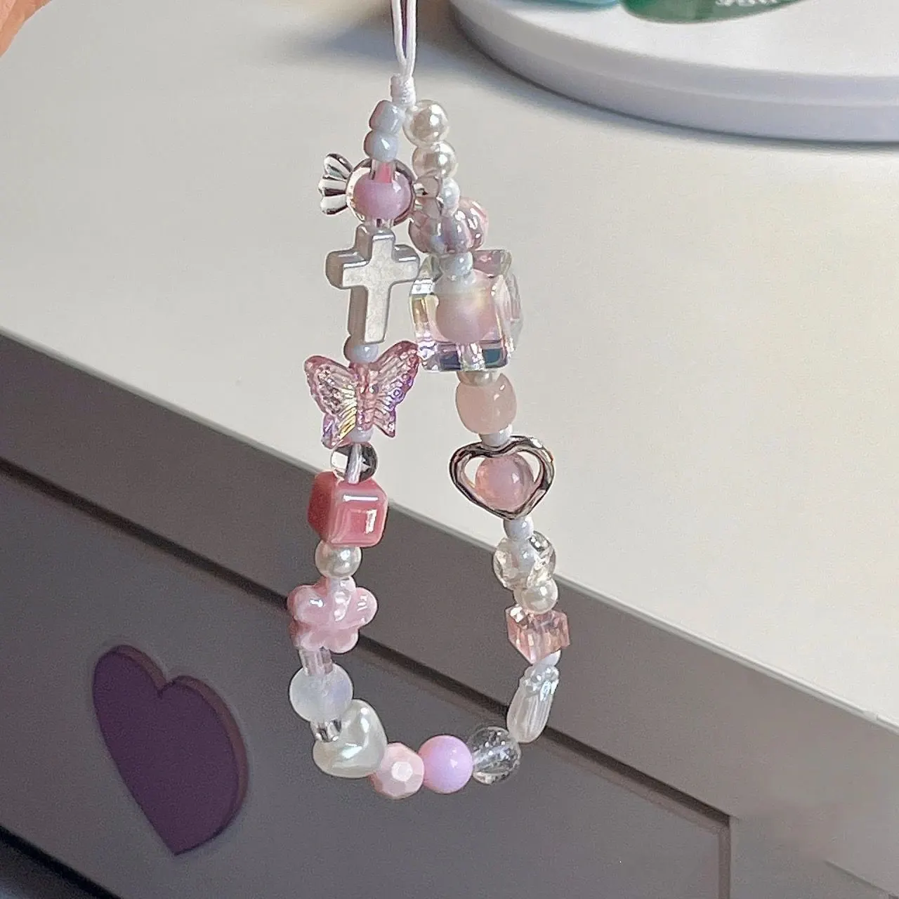 WhatsAppImage2024-11-08at4.20.12PM_1 Sakura Metal Heart Phone Case Universal CCD Camera Strap Short Cord Chain Pendant Gentle - Image 1