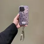 Korean Style INS Style Taro Purple Ripple Texture with Black Polka Dots iPhone Case - Image 5