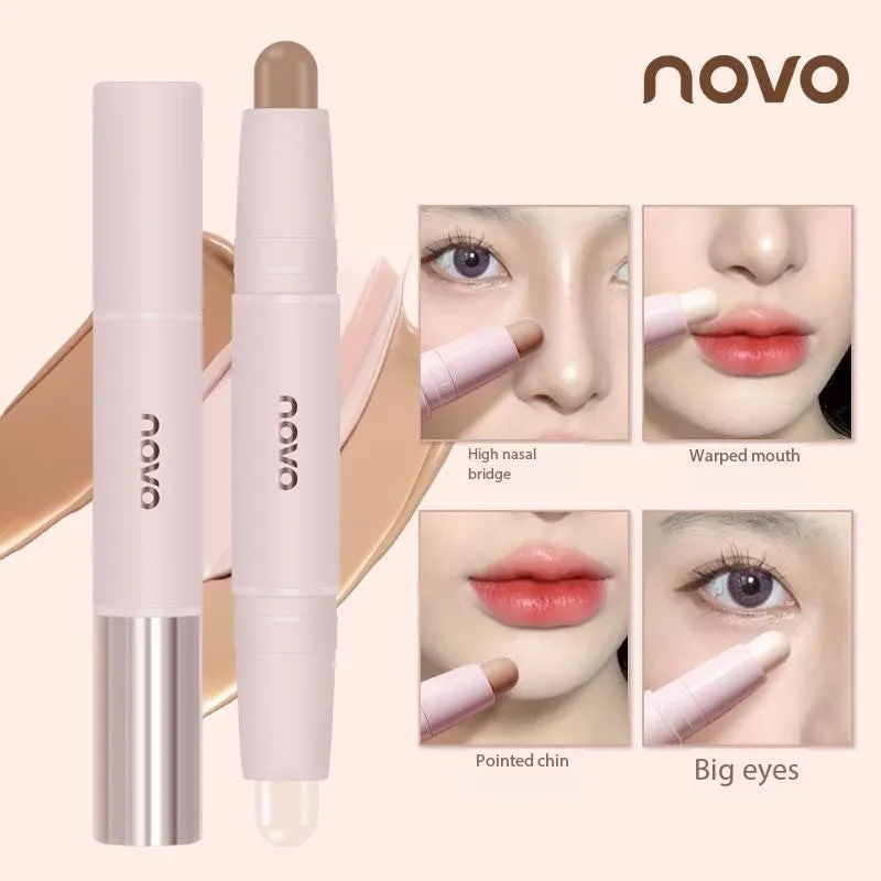 a171124f824dfcac1c66ac57a7b099f4 NOVO contour stick pen waterproof facial brightening natural matte highlight nose shadow contouring all-in-one - Image 1