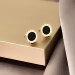 Titanium Steel Roman Numeral Stud Earrings Minimal Luxury Design - Image 3
