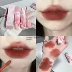 6 Color Lip Gloss, Cute Little Bear, Tender Color Lip Gloss Velvet Soft Mist Matte Color Rendering Brightening Non Stick Cup Lipstick, Lip Gloss - Image 10