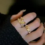 V Shape Zircon Open Ring Minimal Luxury Design - Image 4