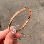 Full Crystal Titanium Steel Bangle Luxury Sparkle Design