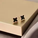 Titanium Steel Roman Numeral Stud Earrings Minimal Luxury Design - Image 2