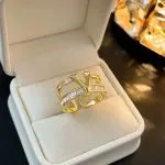 V Shape Zircon Open Ring Minimal Luxury Design