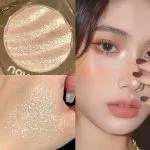 NOVO Highlighter Powder: Shimmer powder for brightening the face, creating a 3D contour, nose shadow, and side shadow. Fine shimmer and pearlescent finish, ideal for contouring. - Image 8