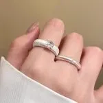 Chinese Style Brushed Open Ring – Luxury Adjustable Couple Ring - Image 11