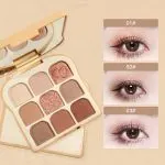 Novo 9 Colors Eyeshadow Palette: Earth Tone Matte, Glitter, and Pressed Pearls for Stunning, Long-Lasting Eye Makeup - Image 5
