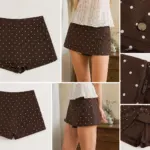 Polka Dot High-Waist Midi Skirt