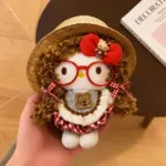 Cute Kitty Doll Keychain Plush Bag Charm – Curly Hair Bear Kitty Pendant Gift for Girls - Image 4