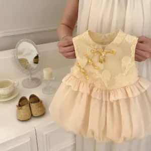 Girls Chinese Style Summer Dress – Baby Princess Birthday Party Dress