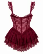 Floral Corset Nightdress with Built-In Bra Pad – Sweet & Sexy Fishbone Sleepwear Dress - Image 6