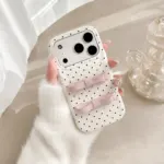 Korean Polka Dot Bow iPhone Case – Compatible with All iPhone Models - Image 2