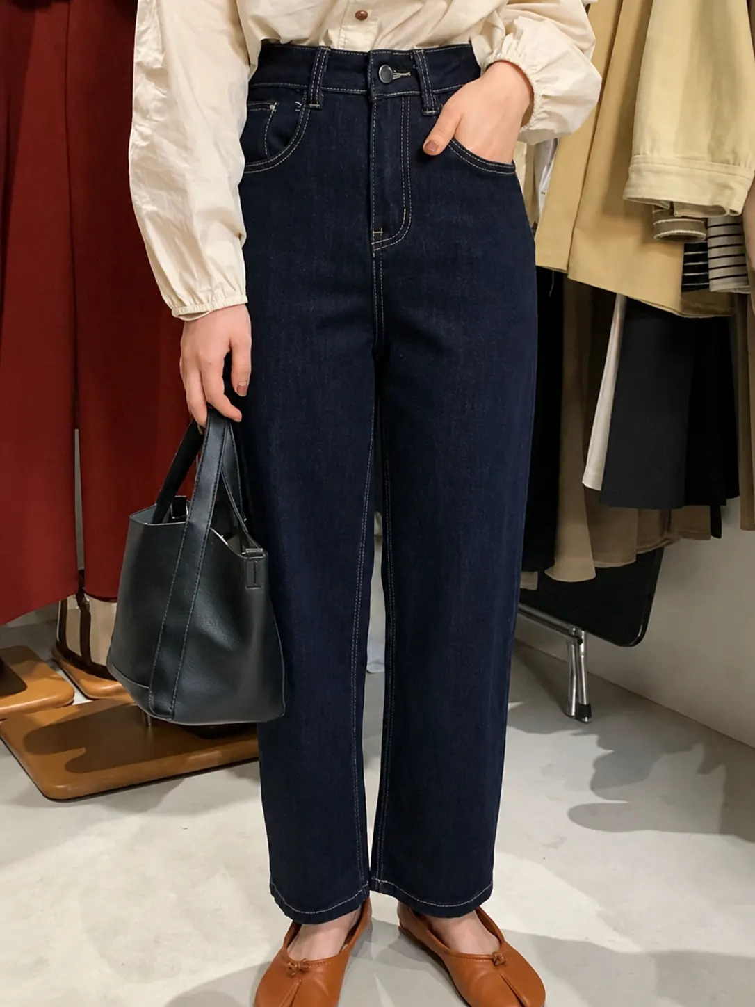 ChatGPT Image Jun 3, 2026, 02_33_32 PM Retro Dark Blue High Waist Straight Leg Jeans - Image 1