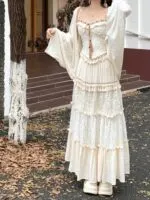 Misty Ocean Elegance New Chinese Style Two-Piece Skirt Set