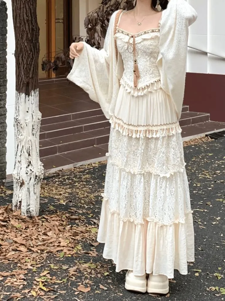 Detail Images3 Misty Ocean Elegance New Chinese Style Two-Piece Skirt Set - Image 1