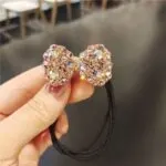 Luxury French Bow Rhinestone Hair Tie - Image 5
