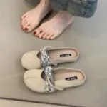 French Retro Closed-Toe Mary Jane Flat Slippers - Image 2