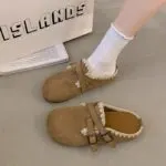 Vintage Platform Clog Slippers for Women – Height Increasing Slip-On Closed Toe Mule Sandals