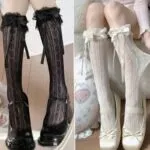 Lolita Lace Heart Bow Mid-Calf Socks