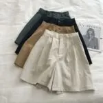 Vintage Linen Wide Leg Shorts - Image 5