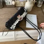 Vintage Polka Dot Lace Bow Baguette Shoulder Bag - Image 3