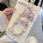 Cute Pink Beaded Phone Charm Strap – DIY Camera Wrist Lanyard & Hanging Chain - Image 4