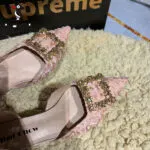PLOVER Pink Crystal Pointed Toe Stiletto Heels - Image 3