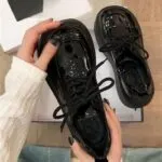 PLOVER Black Chunky Platform Oxford Shoes