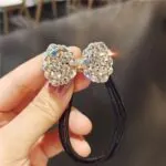 Luxury French Bow Rhinestone Hair Tie - Image 6