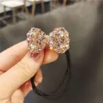 Luxury French Bow Rhinestone Hair Tie - Image 7