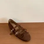 French Leopard Print Mary Jane Ballet Flats - Image 9