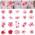 Chinese Style Sakura Floral Temporary Tattoo Stickers - Image 9